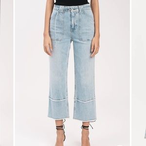 Light wash belted derek lam cropped zuri jean